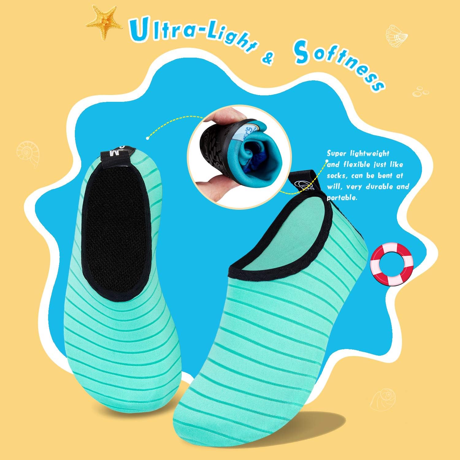  | Kids Water Swim Shoes Barefoot Aqua Socks Shoes Quick Dry Non-Slip Baby Boys & Girls | Water Shoes