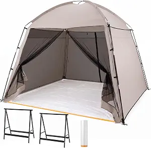 Portable Paint Booth Tent with 2 Saw Horses