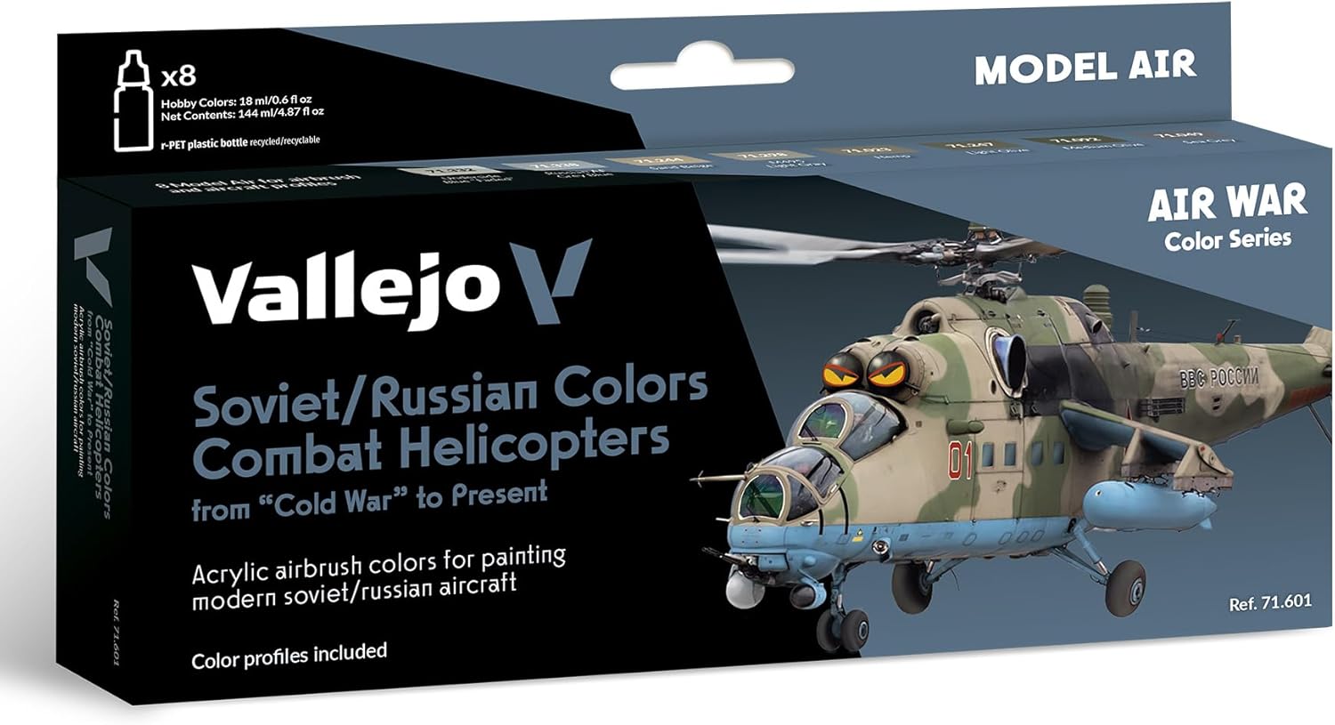 Vallejo Model Air Set 71601 Soviet / Russian colors Combat Helicopters post WWII to present (8)