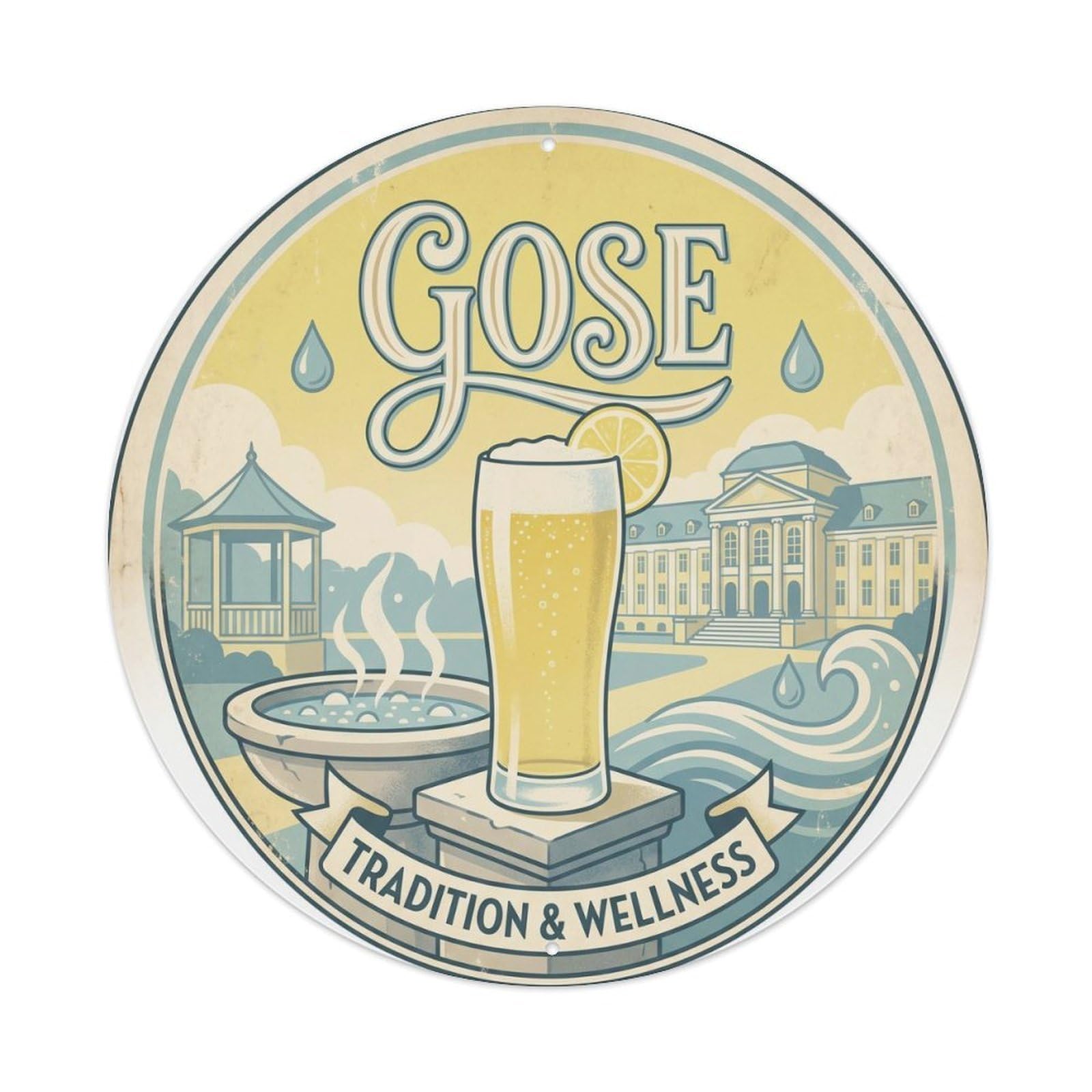 Gose Sour Beer Tavern Culture German Heritage Dark Malt Metal Tin Sign