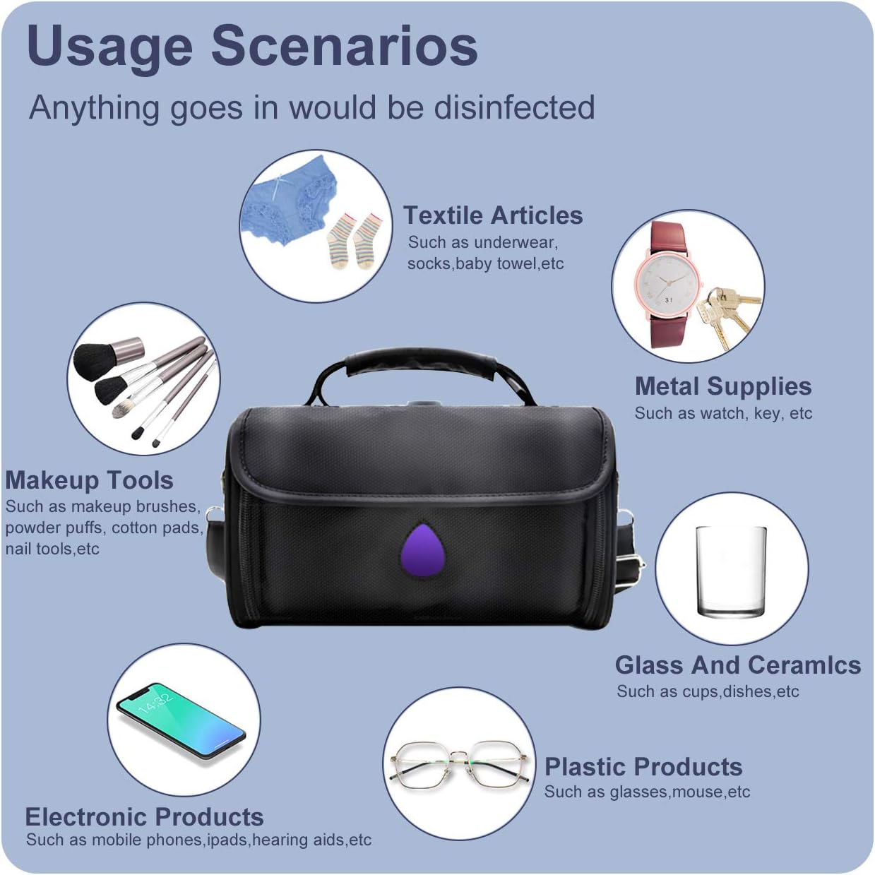 Exclusive Discount 60% Price Portable LED Cleaner Box:2000MAH Battery 12 LED Smart Protecting Cleaner Bag for Home Baby Mask Travel