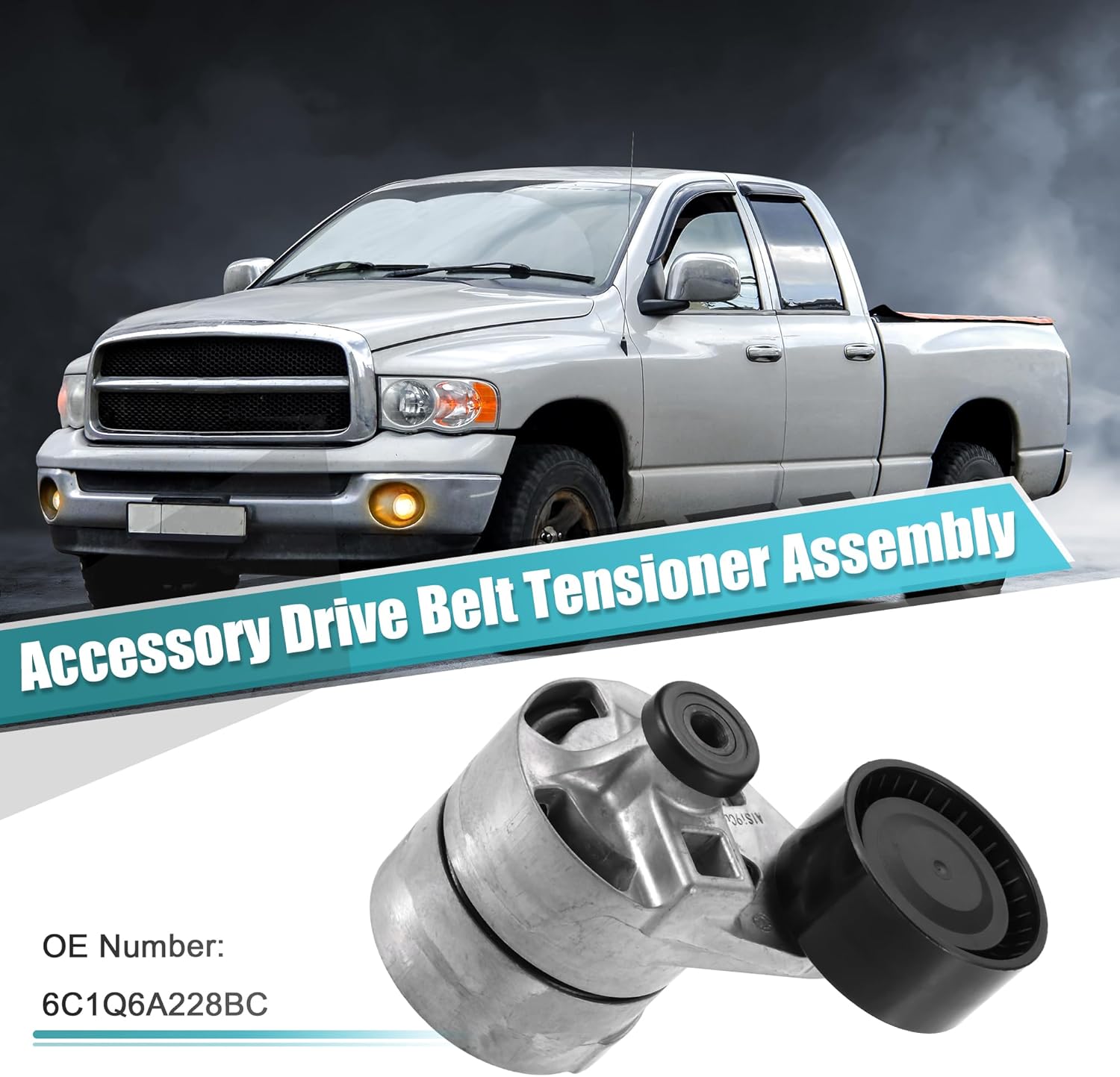 X AUTOHAUX Belt Tensioner Assembly for Ford Transit FA 2.4 TDCi Van 2006-2014 No.6C1Q6A228BC Tensioner for Ford Transit FA 3.2 TDCi Van 2007-2014