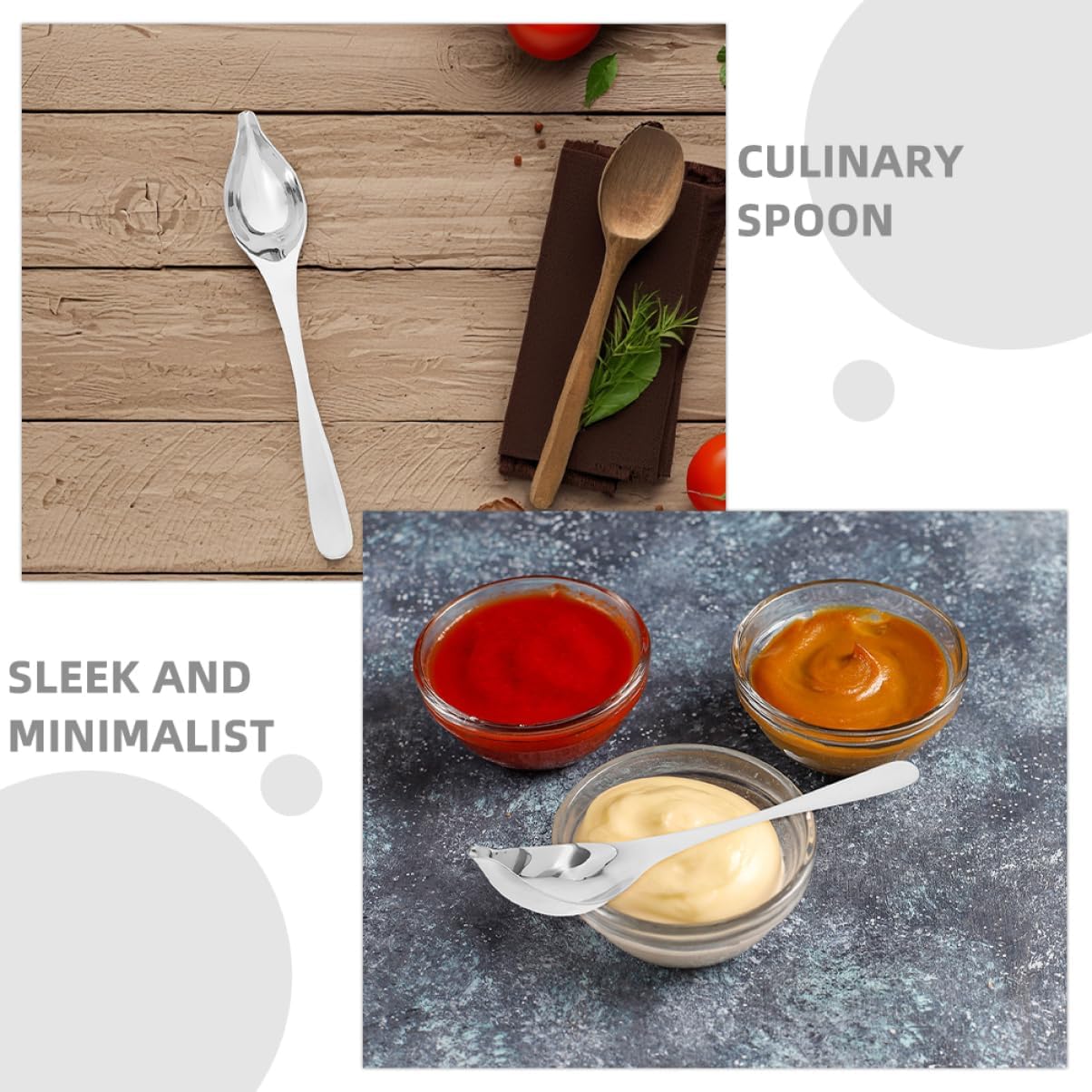 Generic 2pcs Stainless Steel Saucier Spoon Precision Decorating Utensils for Cakes Sauces and Desserts Ergonomic Tapered Spout Design for Comfortable Use Kitchen Essential