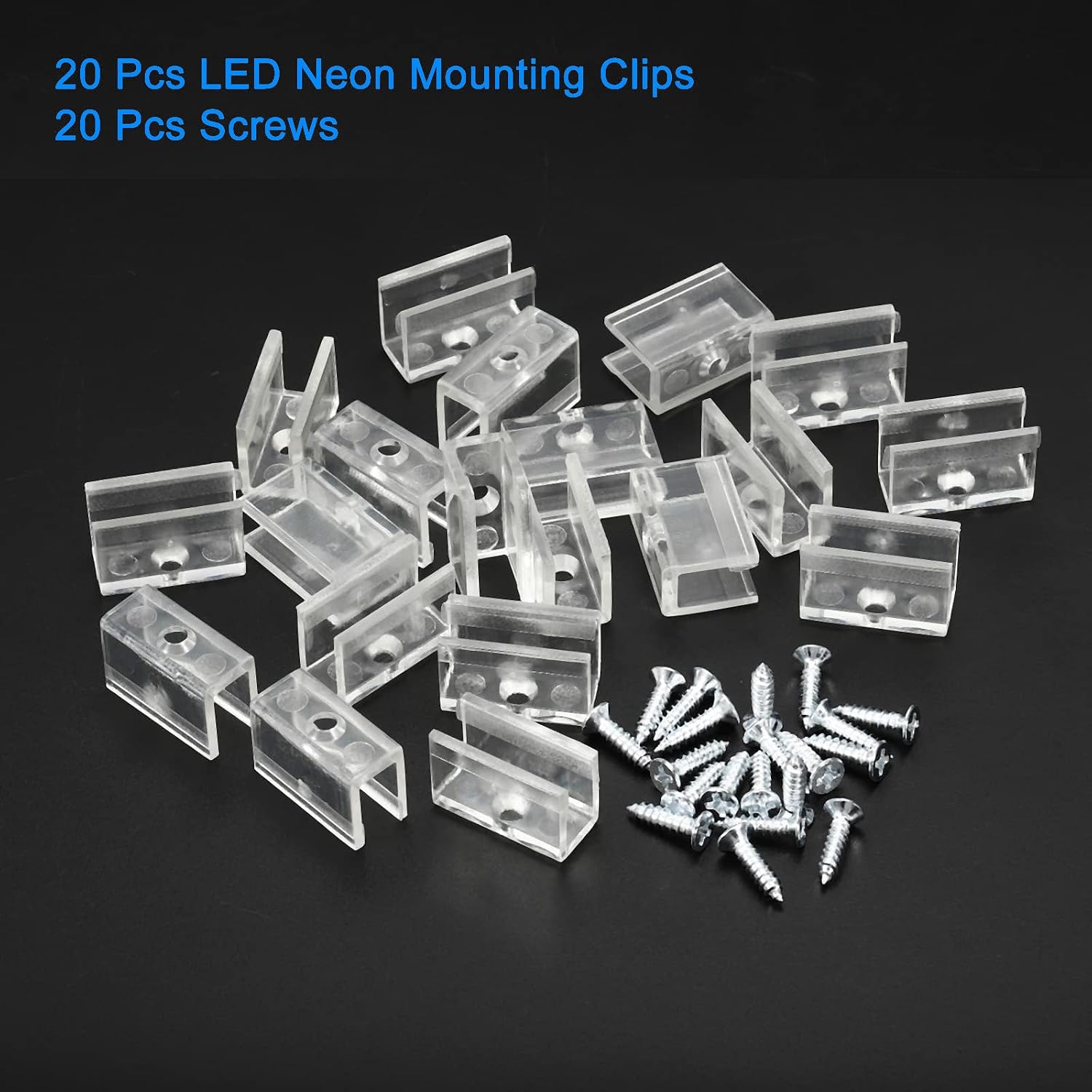 Rope Light Mounting Clips 20Pcs Wall Channel Mounting Holder Accessories for 5.9mm to 6.4mm Waterproof LED Strip Translucent image 3