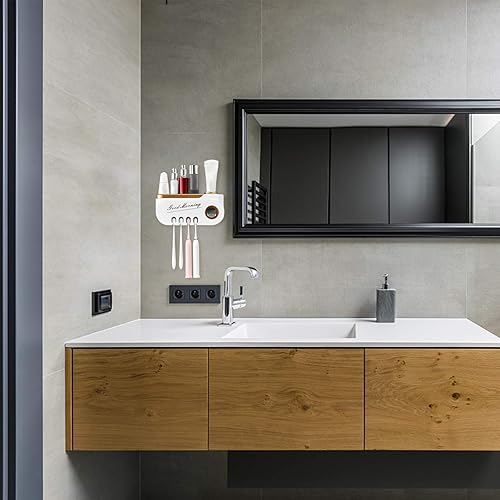 Miniatura 2 de Cabilock Estantes montados en la pared, soportes para cepillos de dientes, estante organizador de baño, estante para pasta de dientes, champú y