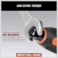 Vista 5 de HORUSDY 6-Pieces Magnetic Screwdriver Set, 3 Phillips and 3 Flat Head Tips Screwdriver for Fastening, Chiselling and Loosening Seized Screws