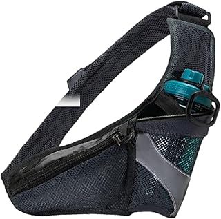 East Leaf ランニング ポーチ ウエストポーチ 揺れない スマホ ペットボトル 収納 ジョギング ウォーキング 登山 旅行 イヤホン差込口付 黒