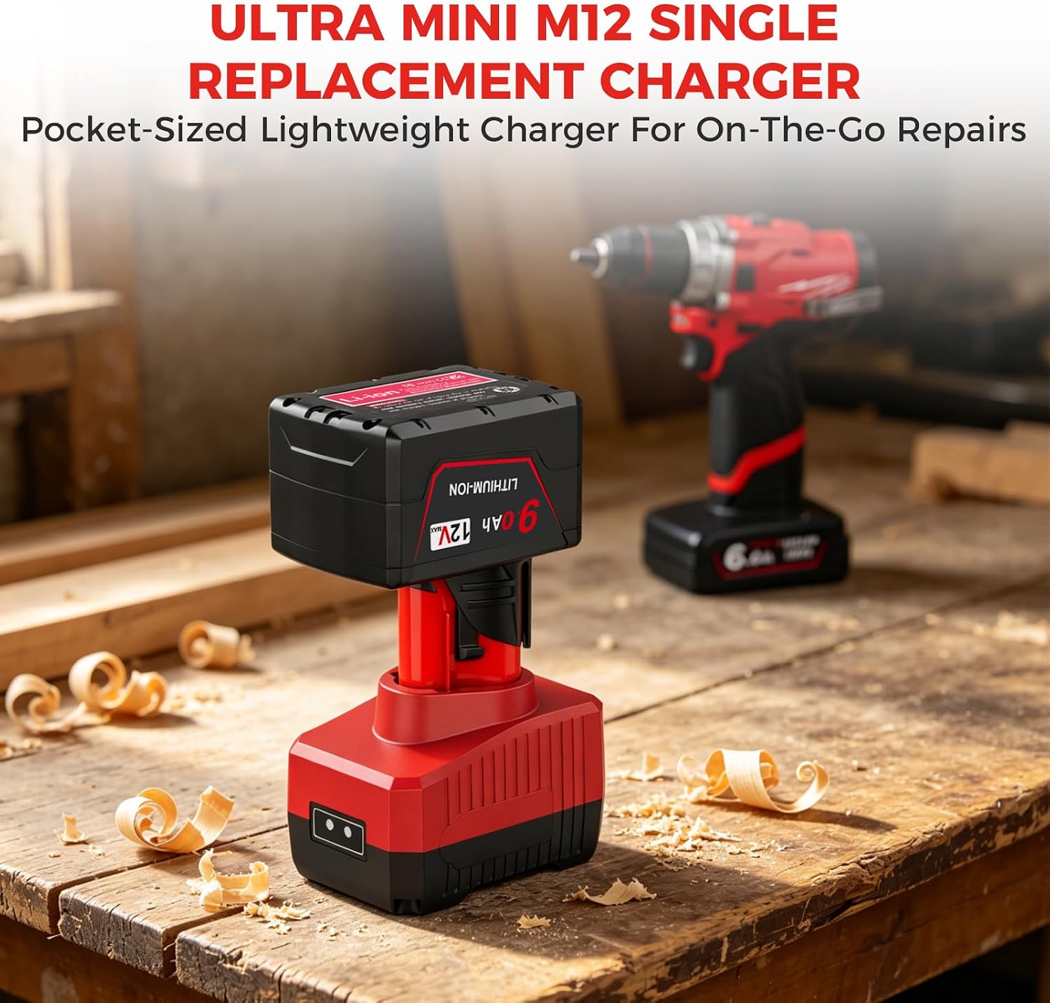 Portable Rapid Battery Charger Station for Milwaukee M12 Battery