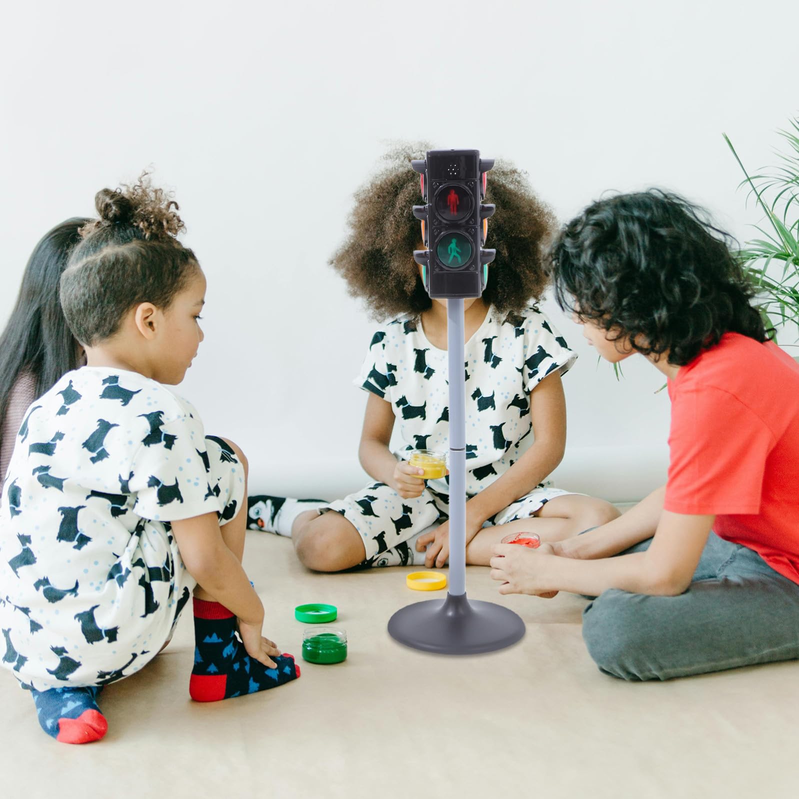 Modèle de Feu de Circulation Simulé Réglable Éducatif de Sécurité Routière pour Garçon et Filles de Route Lumière Fonctionnelle Matériel Solide Noir Jeu Pédagogique Sécurité