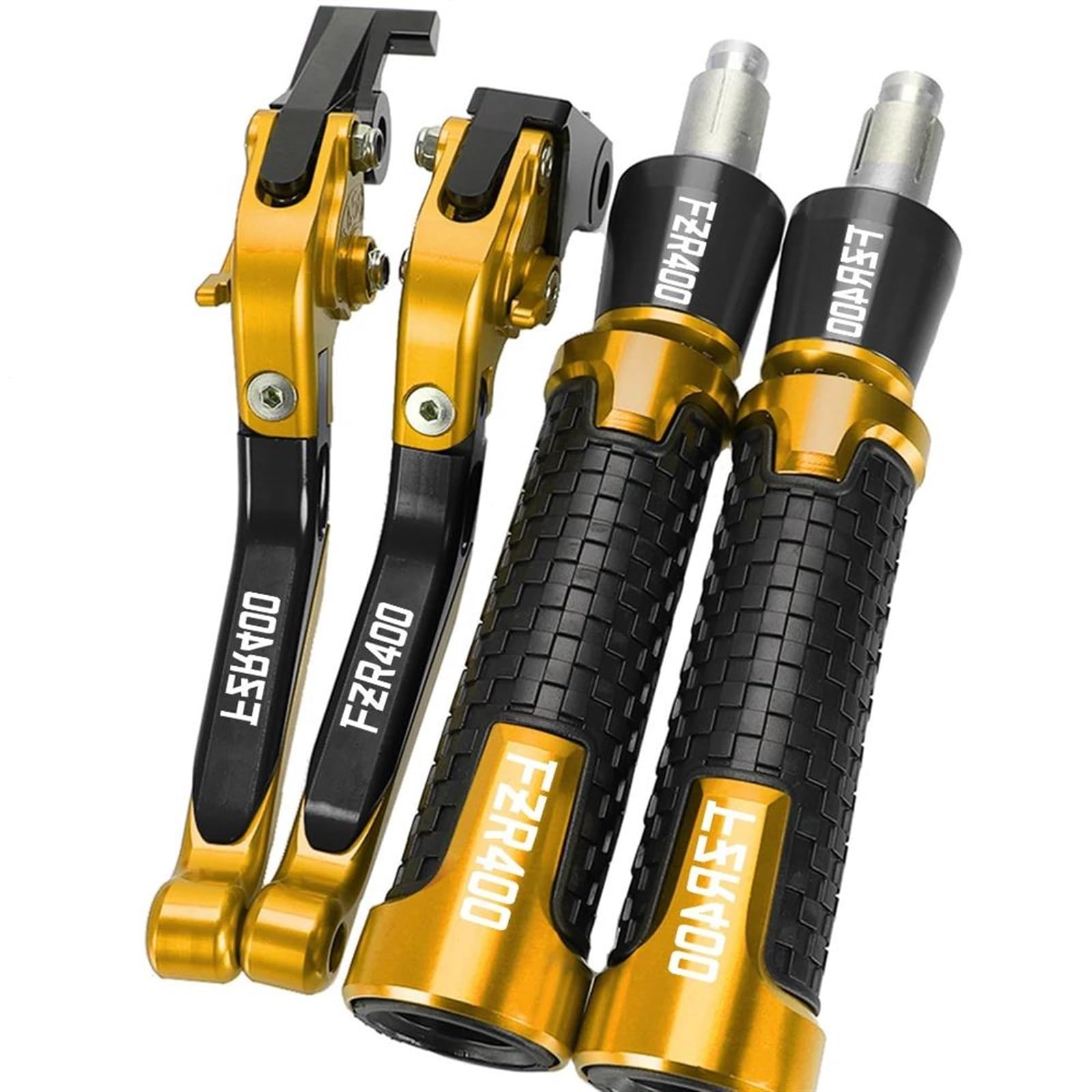 VTAIEX Motorbike Accessories for Y-AMAHA FZR400 FZR 400 FZR-400 1988 1989 1990 Fzr400 Motorcycle Adjustable Brake Clutch Levers 22MM Hand Grips Handlebar End(Yellow)