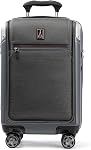 Travelpro Platinum Elite Roue extensible côté rigide TSA Serrure de coque dure en polycarbonate Valise, Noir Ombre, Compact continuer avec la poche d'ordinateur portable 20-Inch