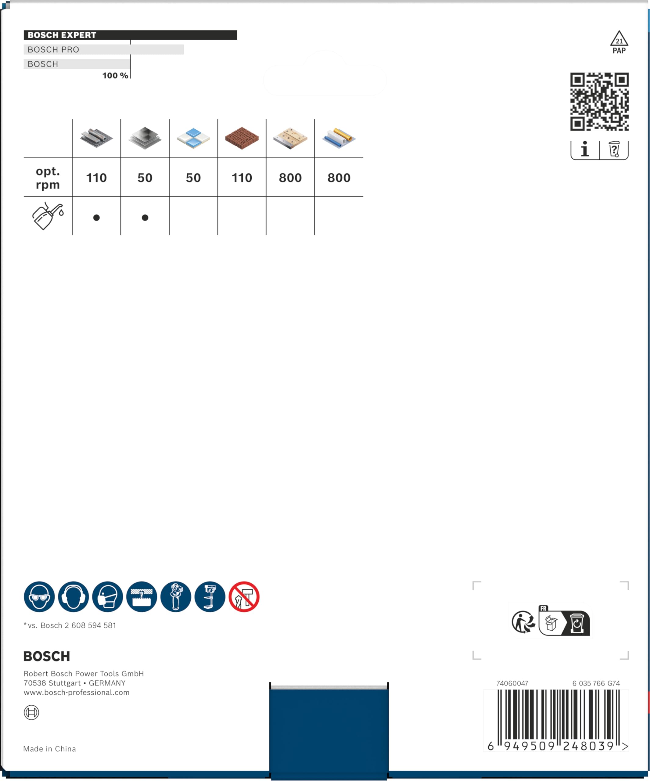 Bosch 1x Sierra de corona EXPERT Multi Material Power Change Plus (para Madera con metal, Ladrillo, Ø 152 mm, Professional Accesorios Taladro)