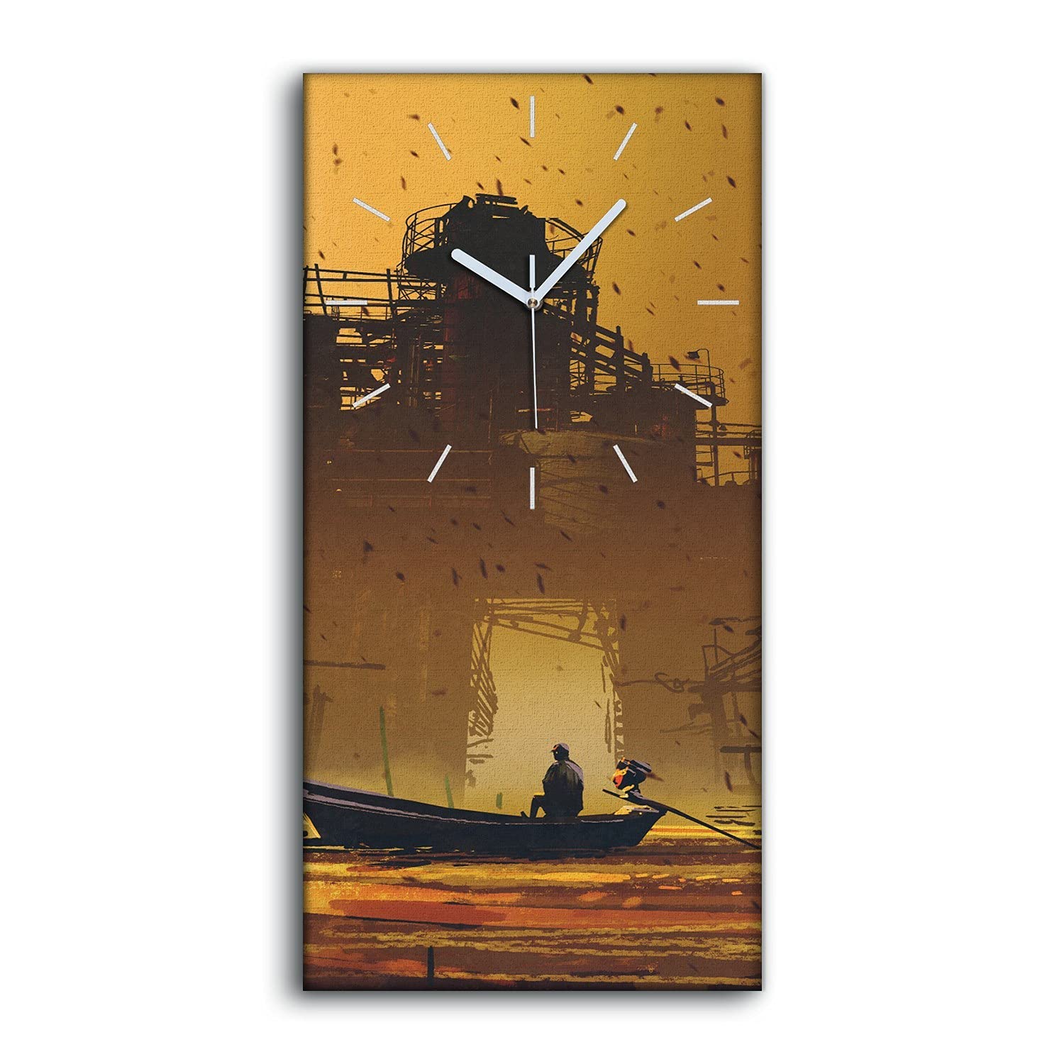 Horloge sur Toile Image Décoration Murale Ne Pas Tic Tac en Silence Pendule Salon 30x60