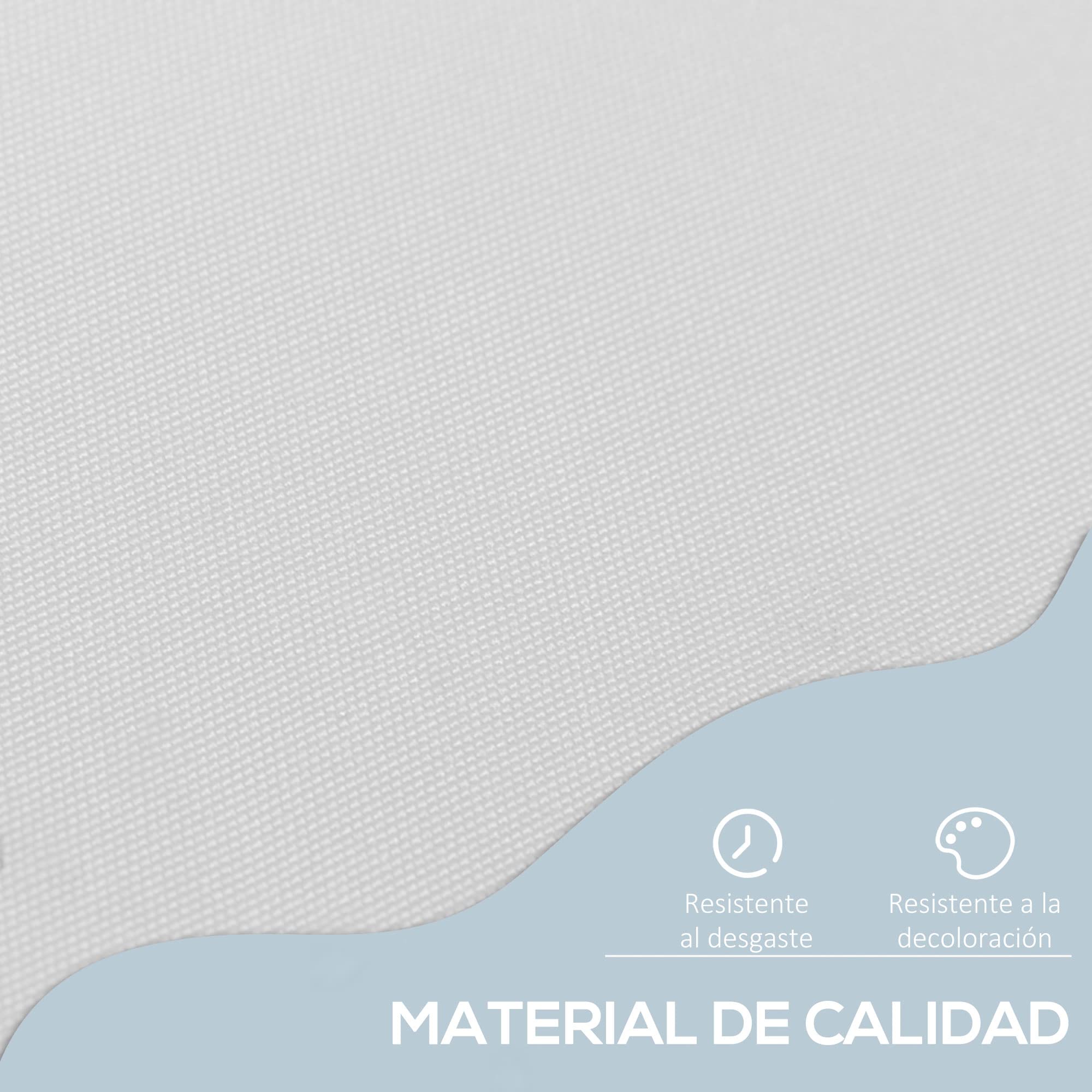 Outsunny Toldo Manual Retráctil 2x1,5 m Altura Ajustable Blanco | 170-280 cm, Toldo Exterior Terraza Enrollable, con Manivela, Anti-UV e Impermeable, Sin Taladro, para Balcón, Jardín