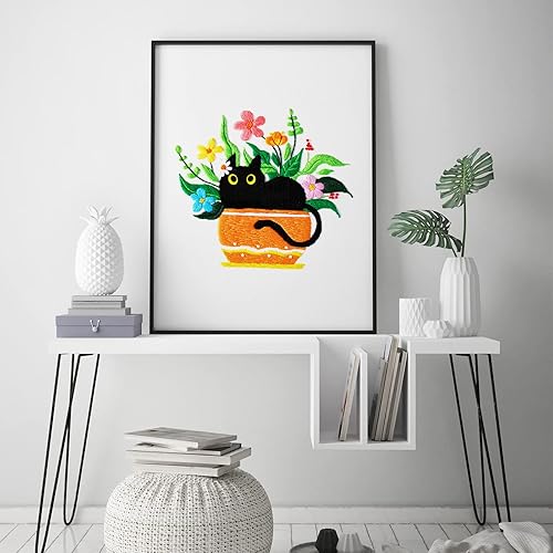 Miniatura 96 de Louise Maelys Kits de bordado de zorro de otoño para principiantes con patrón de animales otoñales, kit de punto de cruz para principiantes, punto