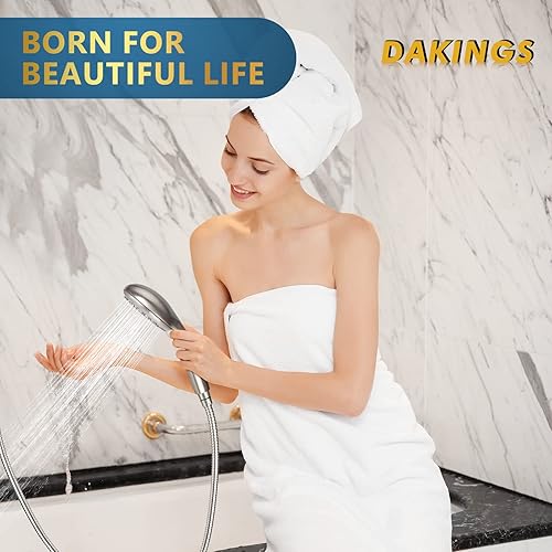 Miniatura 7 de Juego de cabezal de ducha de mano de alta presión de 6 modos, cabezales de ducha mejorados de 5 pulgadas con rociador de mano con cabezal de ducha