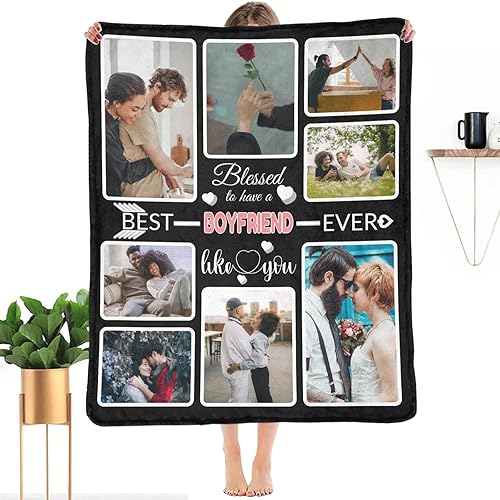 HEINARE Manta personalizada de regalo para novio, mantas personalizadas con fotos, haz una manta de cama personalizada, manta de recuerdo HEINARE Manta personalizada de regalo para novio, mantas personalizadas con fotos, haz una manta de cama personalizada, manta de recuerdo