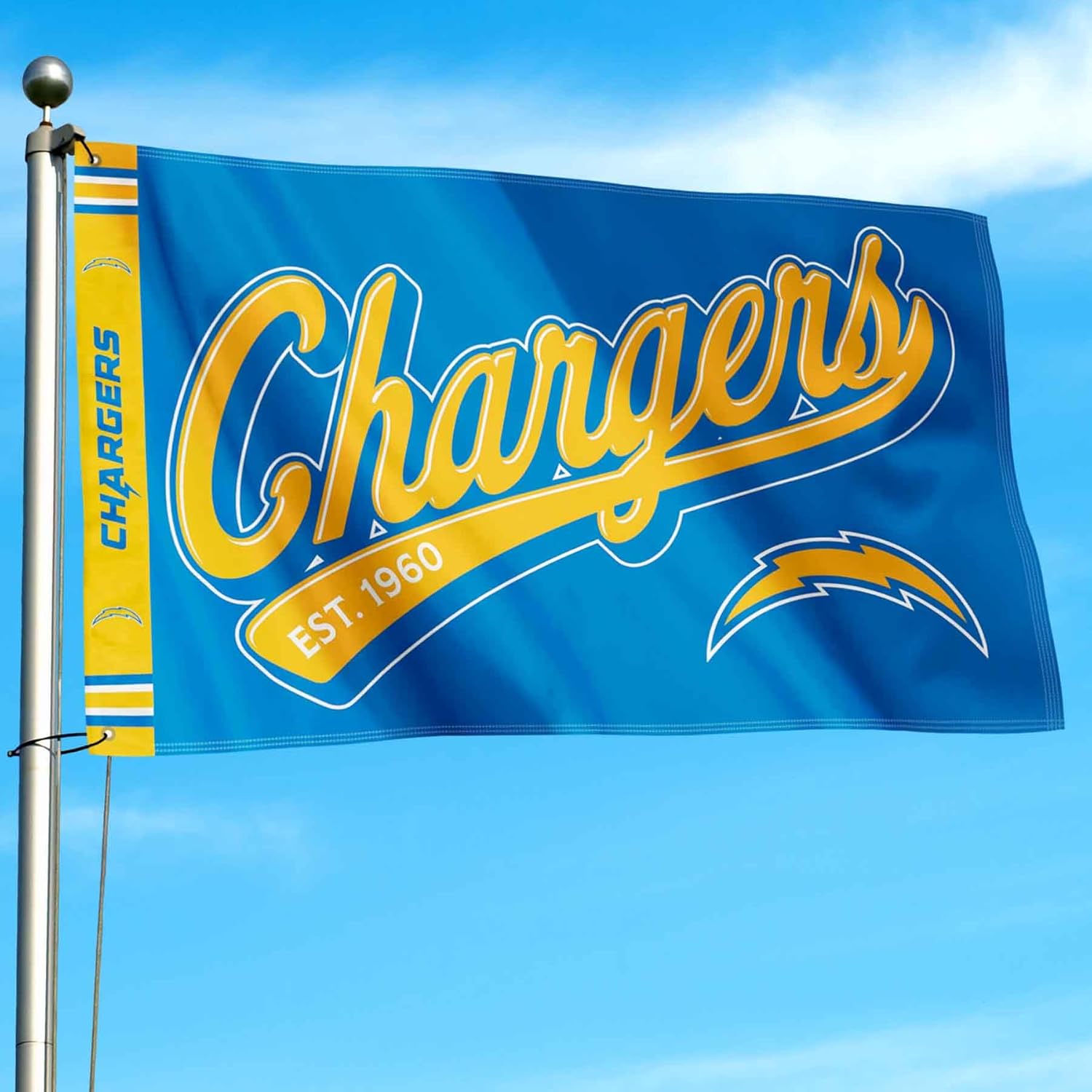 Los Angeles Chargers Script Logo Premium Flag - Image 3