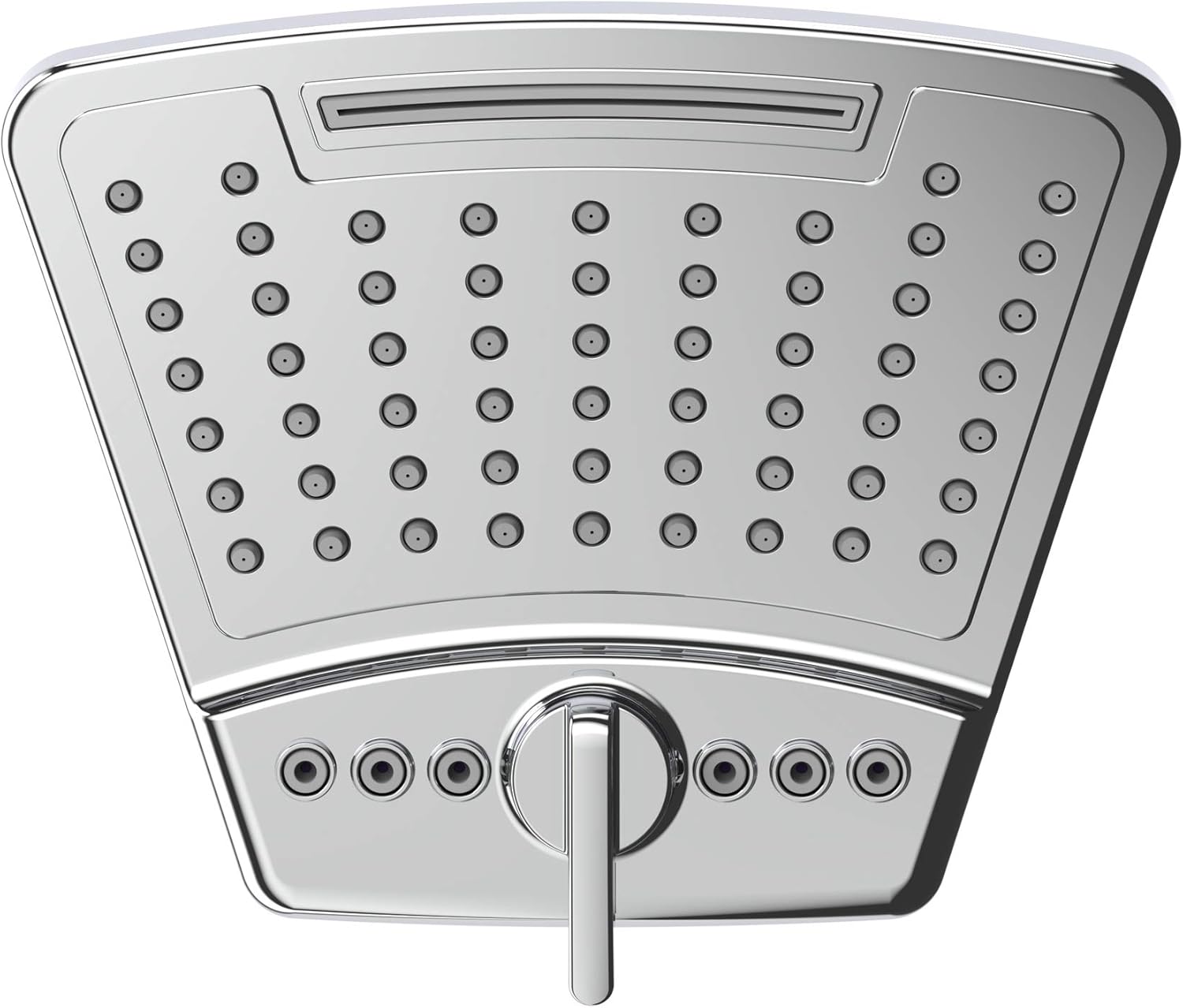 PULSE ShowerSpas 2056-CH PowerShot Air-Infused Curved 3-Pattern Showerhead, 8", Polished Chrome Finish
