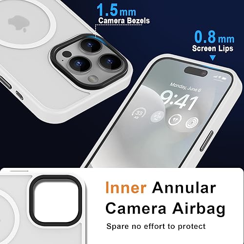 Vista 1253 de MOCCA - Funda magnética resistente para iPhone 11 de 6.1 pulgadas, compatible con MagSafe, protector de pantalla de vidrio + protector de lente