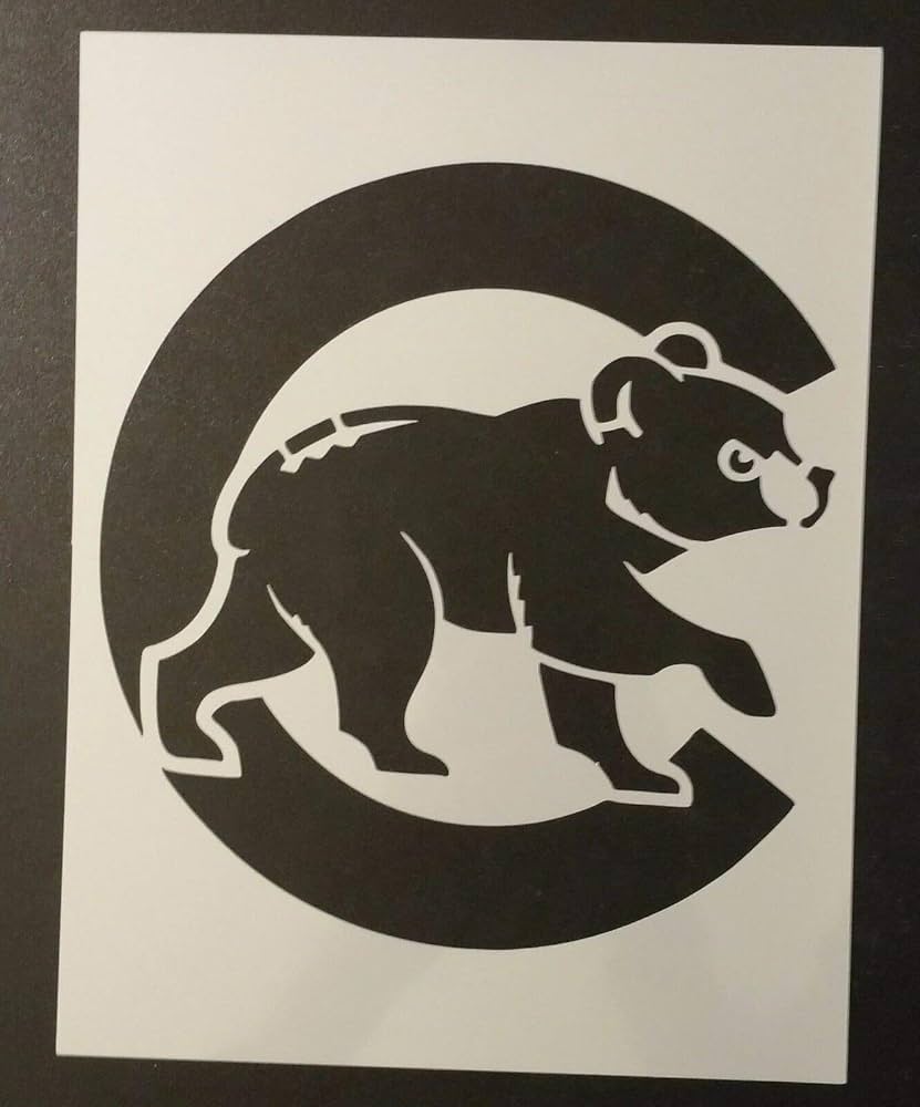 Reusable Plastic Stencil Craft for Art Drawing Painting Chicago Cubs with Bear Cub 8.5 reusable-plastic-stencil-craft-for-art-drawing-painting-chicago-cubs-with-bear-cub-8-5-x-11-custom-stencil-amazon-ca-home
