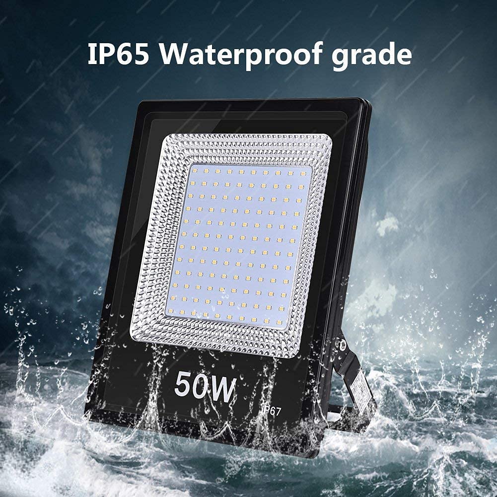 Foco Proyector 50W, IP67 Impermeable, Proyector LED Industrial para Exteriores, 5000LM, Blanco Cálido 2800-3200K, Foco para Jardín, Garaje y Patio