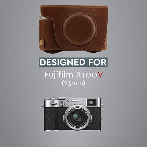 Miniatura 5 de MegaGear Ever Ready - Funda de piel auténtica para cámara compatible con Fujifilm X100V