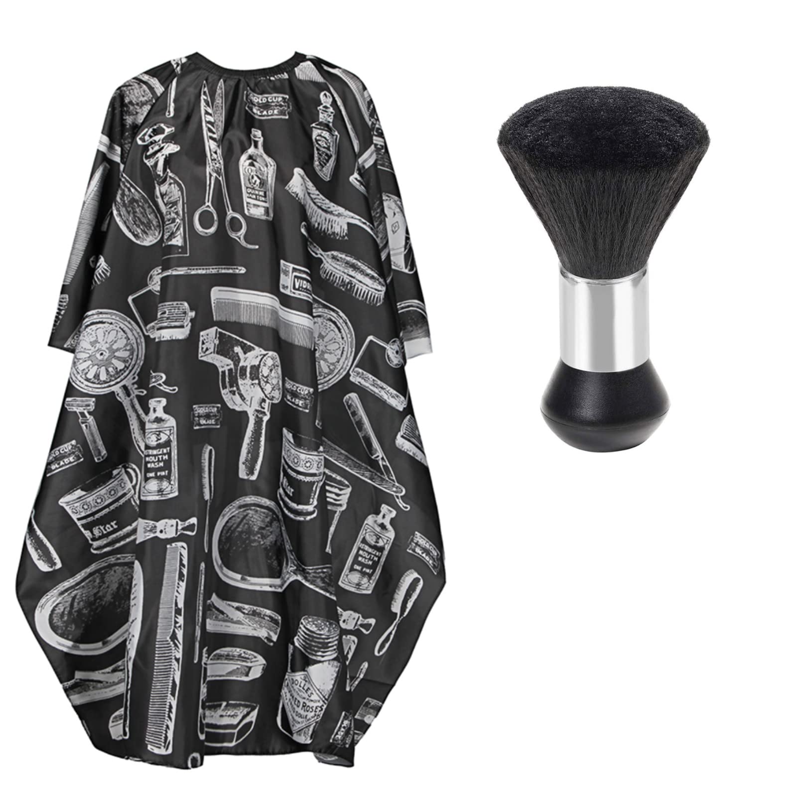 Capa Peluqueria, Capa de Peluquería Impermeable Capa Ajustable Profesional del Salon con un Cepillo de Cuello, para Hombres Mujeres y Niños, Hogar y Salón