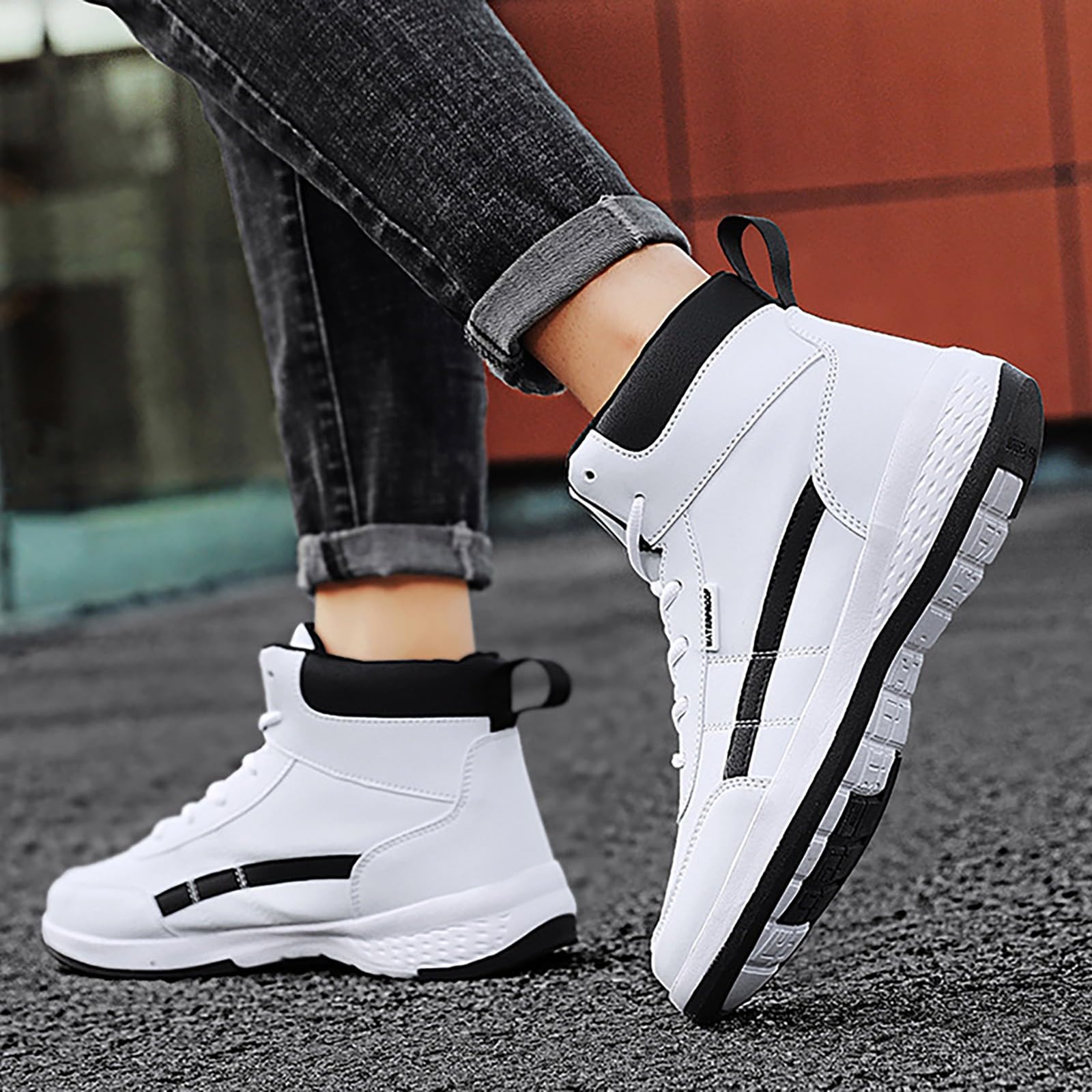 Generisch Herren High Top Sneaker Sportschuhe Basketballschuhe Atmungsaktiv Running Shoes Outdoor Fitness Straßenlaufschuhe Fitness Gym Walkingschuhe