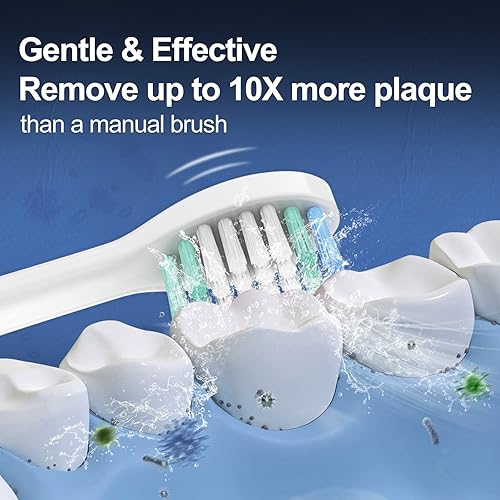 Miniatura 5 de Harobey Cabezales de repuesto compatibles con AquaSonic Black, Vibe, Pro Series, Duo Pro, cepillo de dientes eléctrico, color blanco, paquete de 10