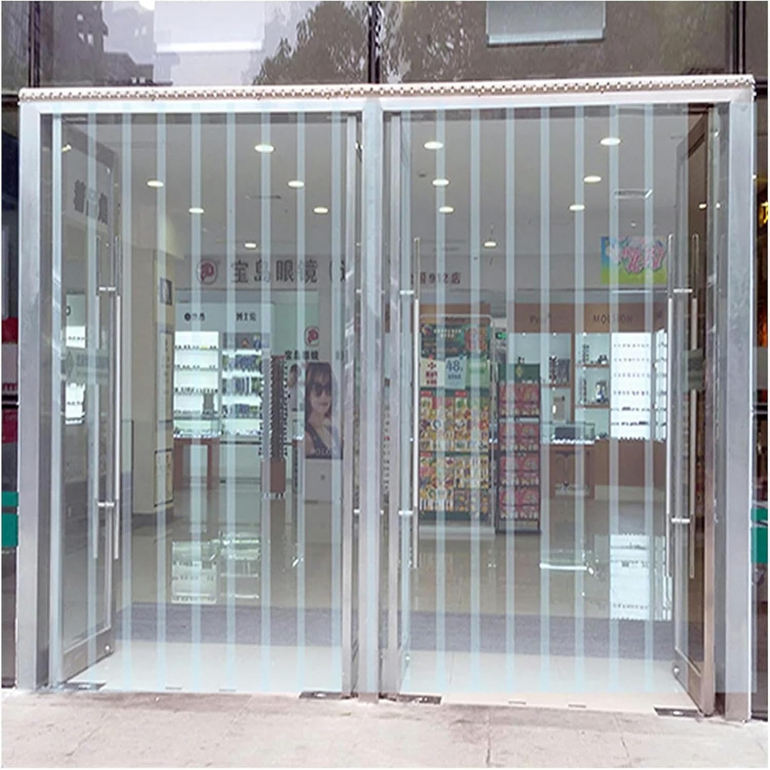 Walk in Freezer PVC Vinyl Plastic Strip Curtain Door Kit Frosted Strip Door Curtain with 3cm Overlap for Freezer Doors Warehouse Doors