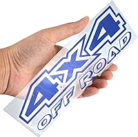 Vista 2 de 2 calcomanías todoterreno de 4 x 4, efecto de impresión cepillada, calcomanías de repuesto de vinilo negro para F150 GMC Sierra Chevy 1500 2500