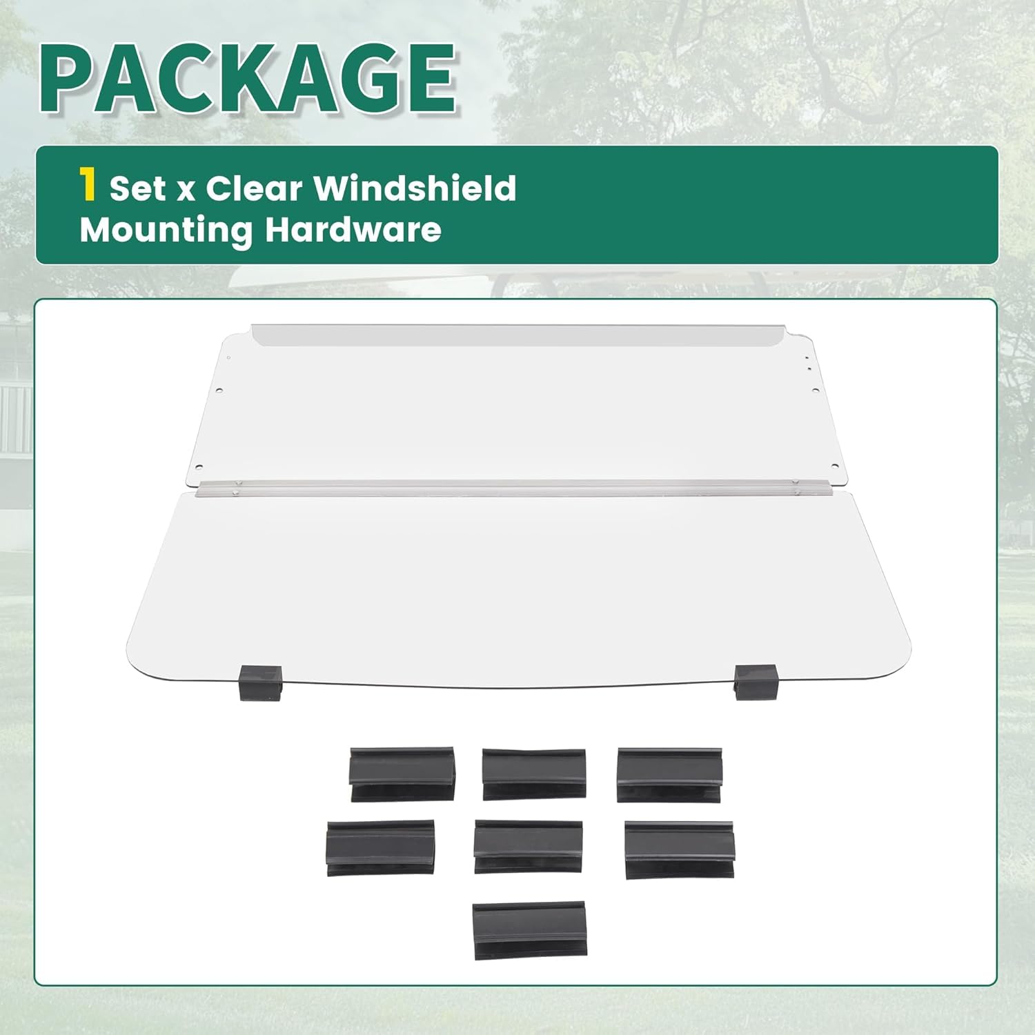 ECOTRIC Windshield Compatible with 1982-2000.5 Club Car DS Clear Fold Down Impact Resistant Golf Cart DS Model Approximate dimensions 39.25"W X 36.75"H