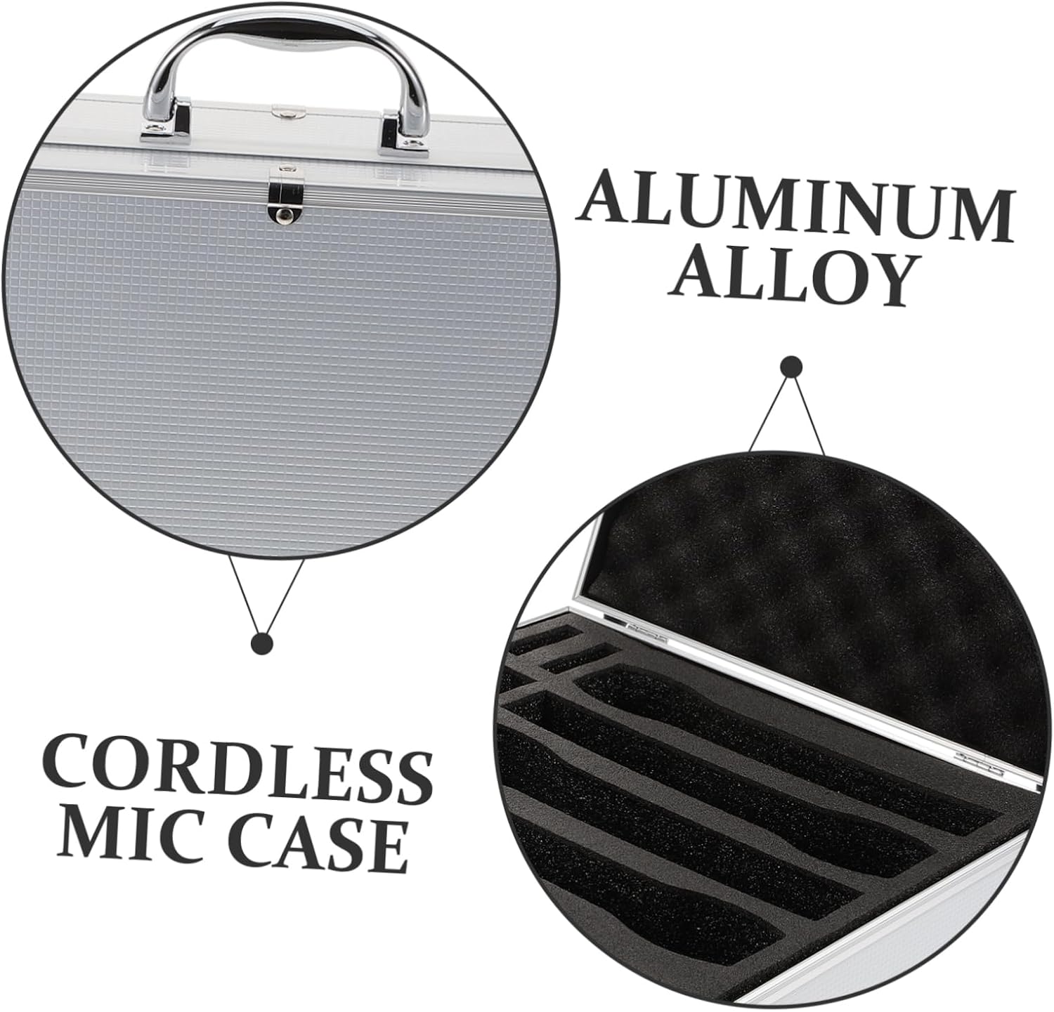 Portable Microphone Case with Handle Durable Storage Box for Handheld Mics Protective Organizer for Microphones Travel Friendly Design