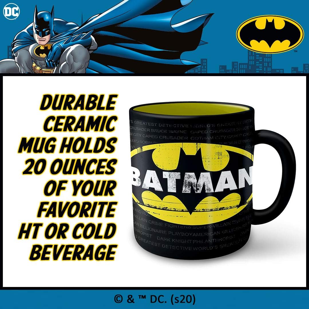 Silver Buffalo DC Comics Batman Logo Ceramic Mug, 20 Ounces - Image 2