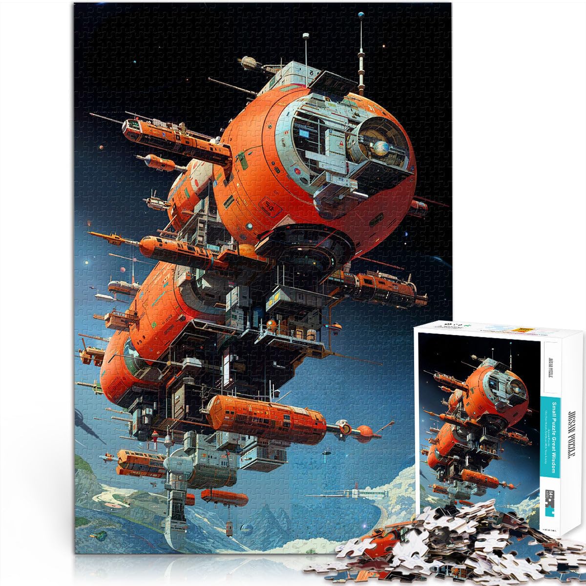2000 Piece Jigsaws for Adults retrofuturism Lernspielzeug für die ganze Familie Geburtstagsgeschenk, Geschenke, Wandkunst70x100cm — image 1