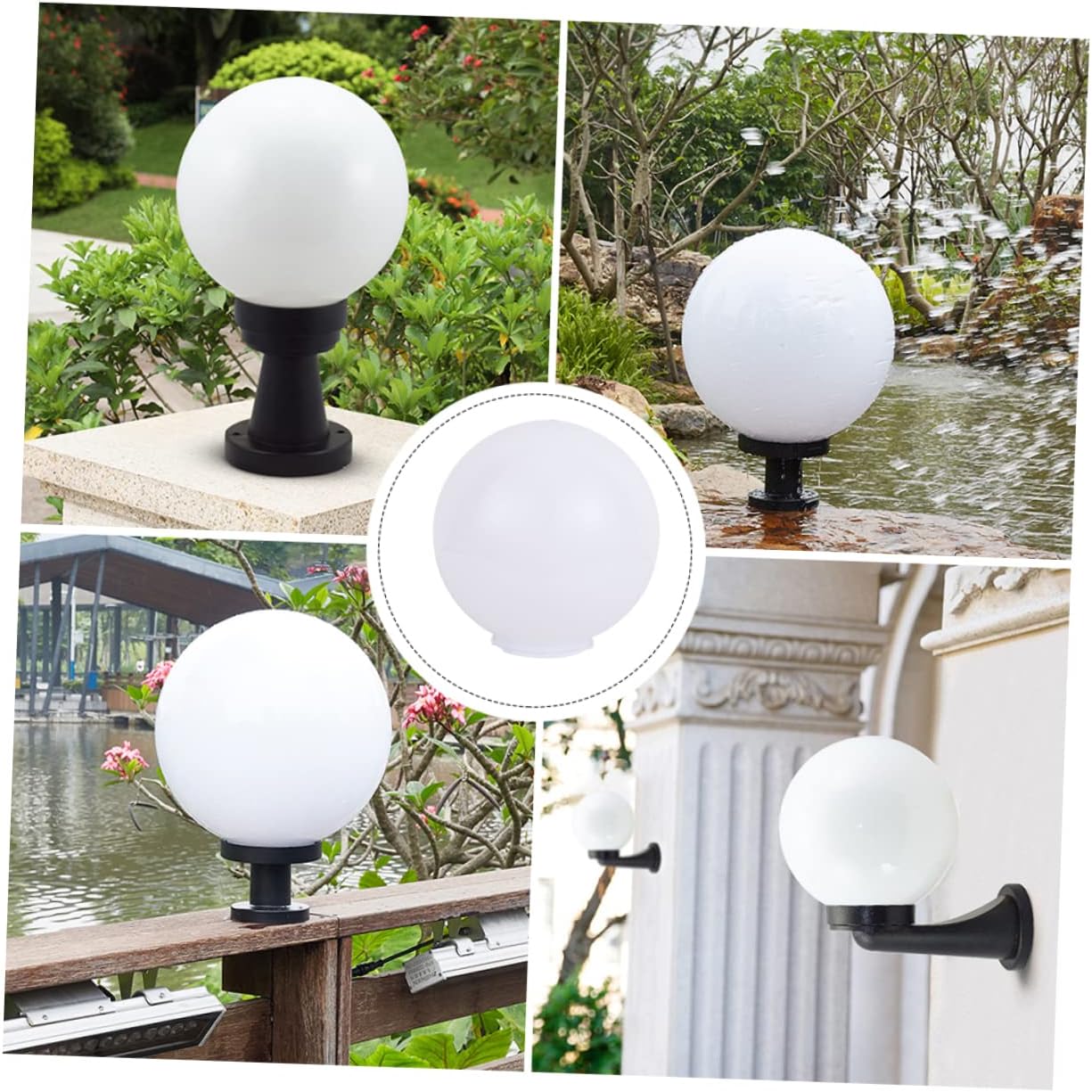 MERRYHAPY 2pcs Acrylic Globe Lampshade for Outdoor Lighting Protective Cover for Wall and Post Fixtures Versatile Lamp Shade Decoration