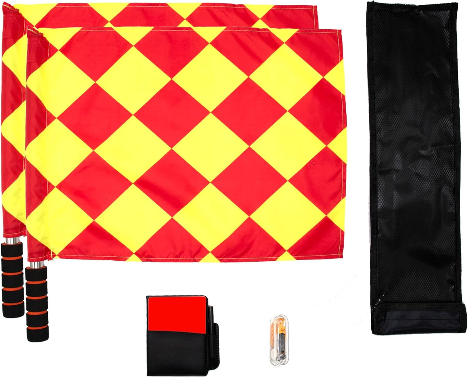 Soccer Referee-Flag Football-Linesman Red Yellow-Cards - Stainless Steel Whistles Set Ref Coach Equipment Water Proof Kit