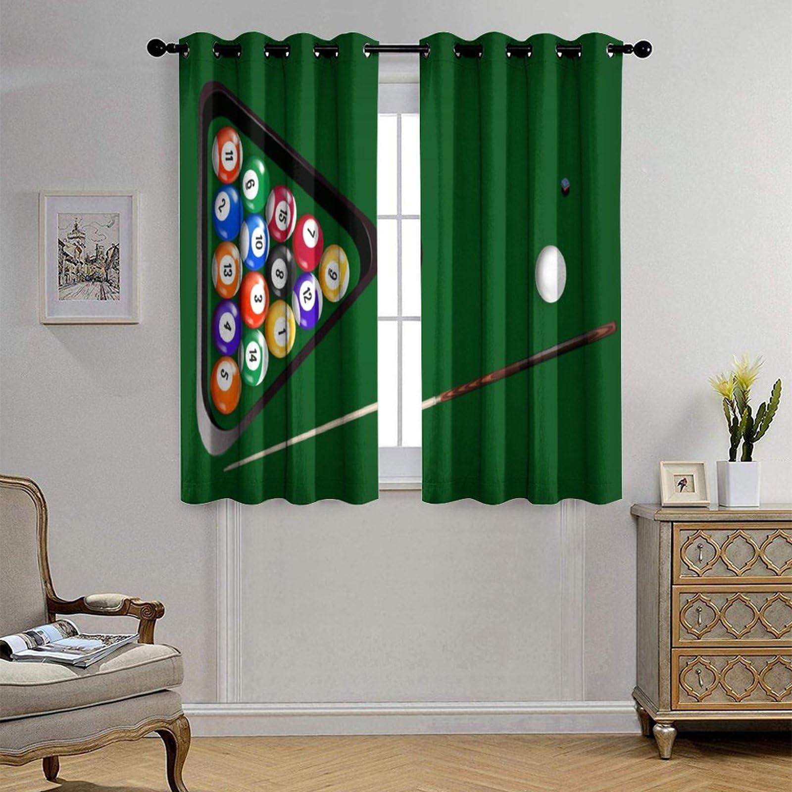 Pool Table Game Room Curtains