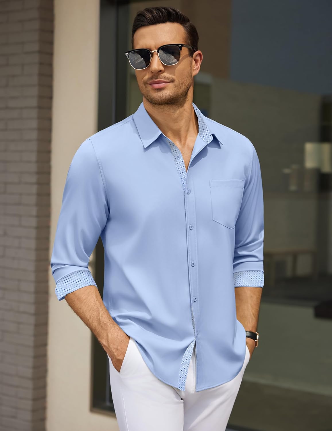 COOFANDY Men's Dress Shirt Wrinkle Free Regular Fit Stretch Long Sleeve Button Down Shirts - Image 5