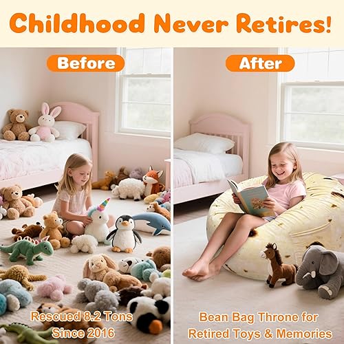 Miniatura 33 de Lukeight - Puf de almacenamiento de animales de peluche para niños, con cremallera para organizar habitaciones de niños pequeños y niños (terciopelo