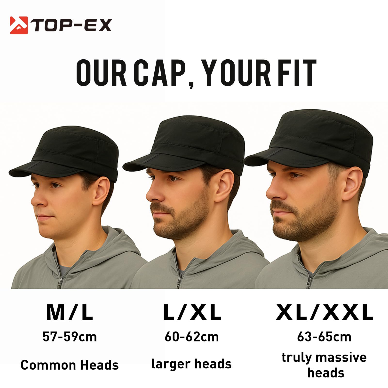 TOP-EX Cappello militare da uomo, impermeabile, con tesa pieghevole, per golf, corsa, attività all'aperto, berretto da baseball