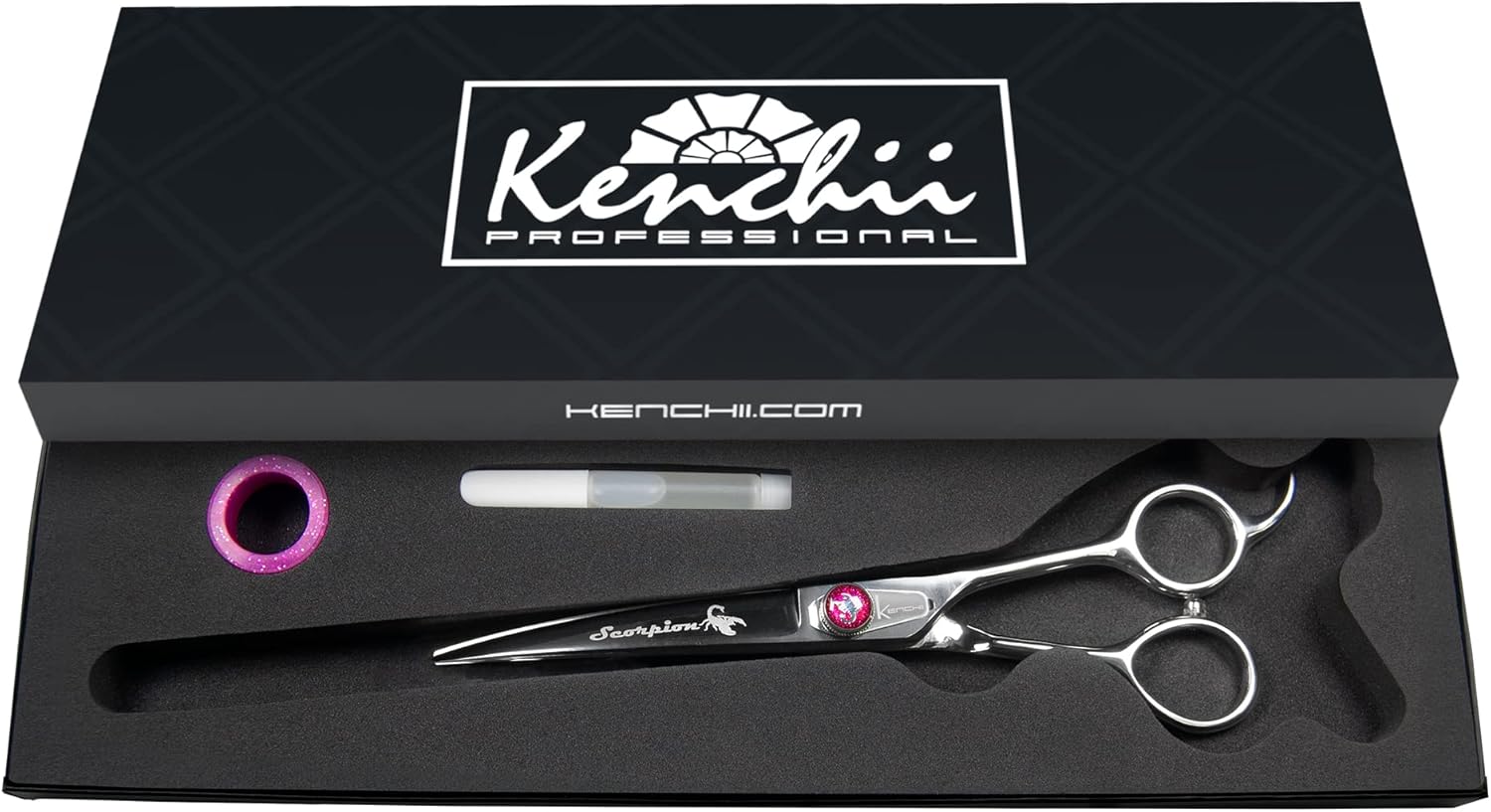 Kenchii Scorpion 7 Inch, Curved Grooming Scissors for Dogs