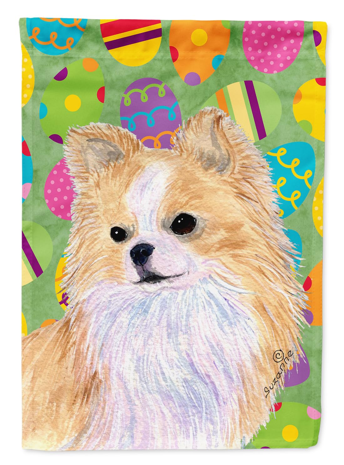 Chihuahua drapeau de jardin Pâques impression haute définition