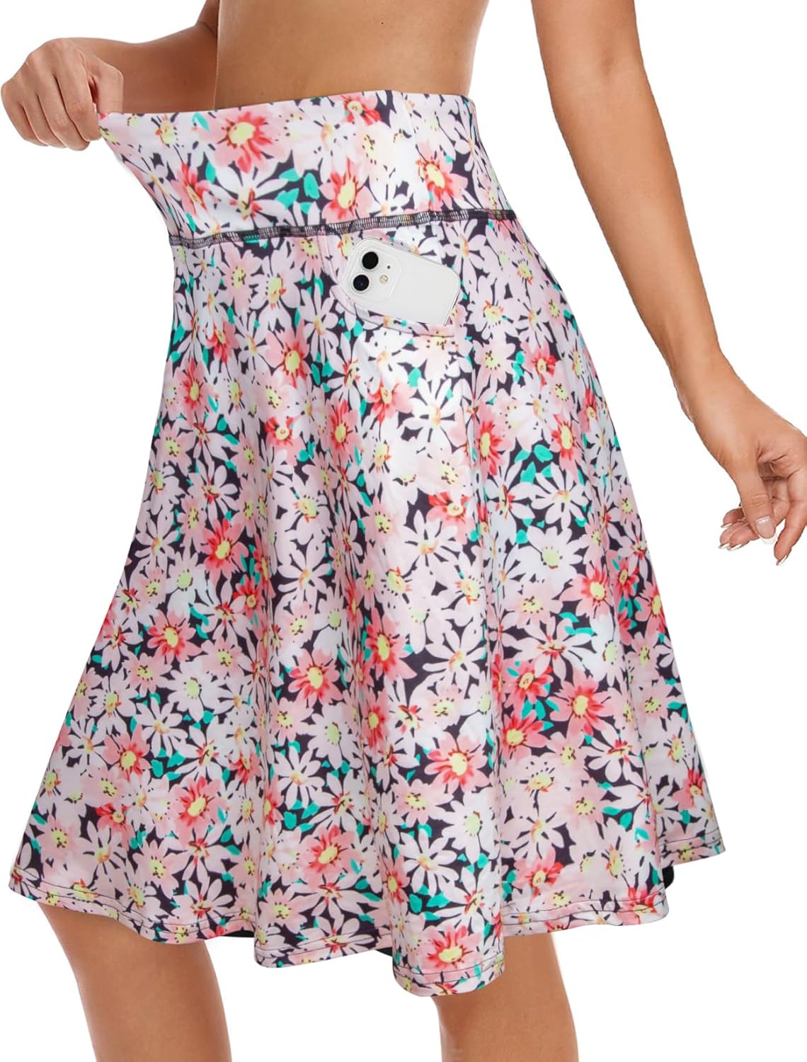 Fulbelle Golf Skorts Skirts for Women with 3 Pockets 20" Knee Length High Waisted Skorts - Image 2