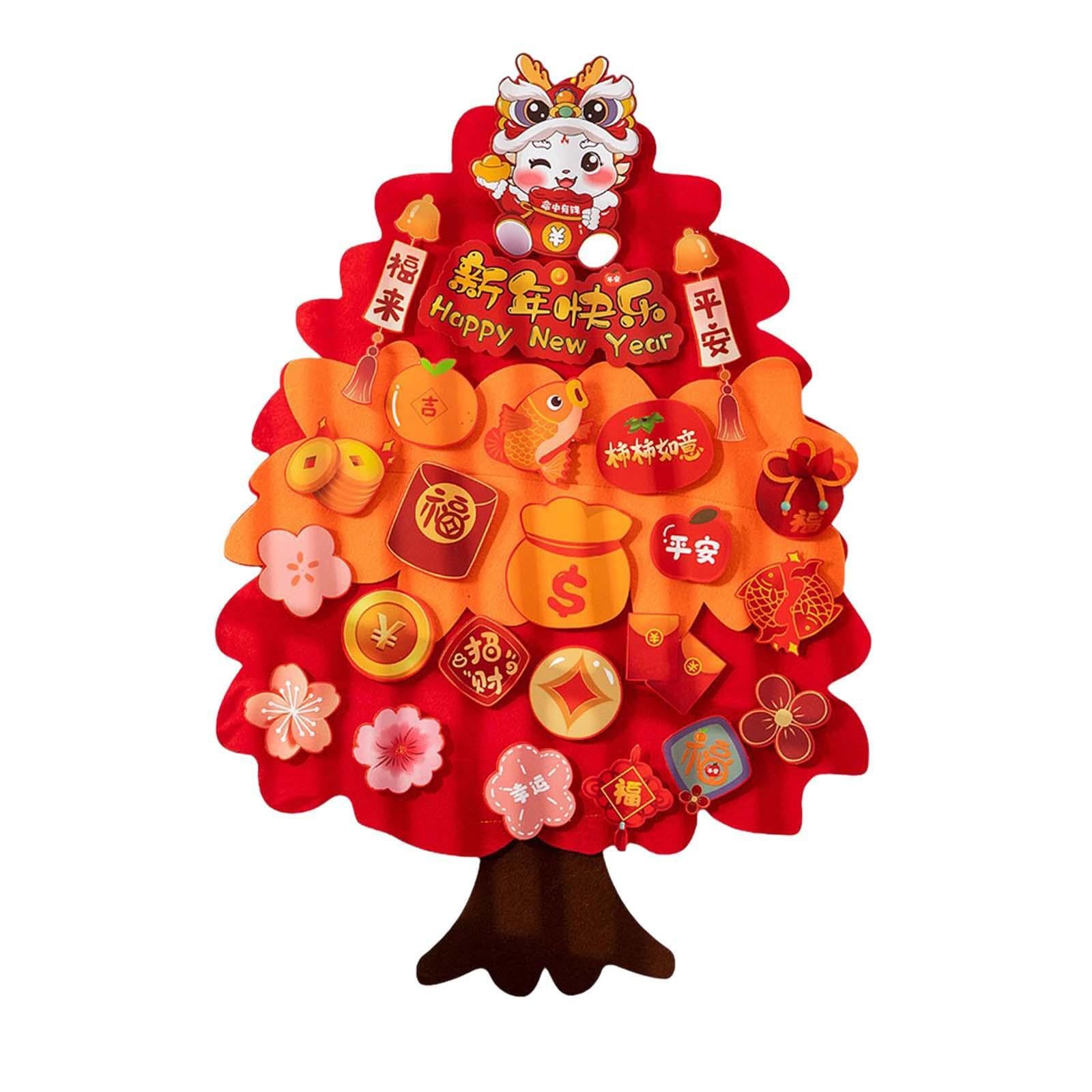 Kixzsaz Lunar New Year Hanging Lucky Tree For Creative Tree Spring Festival Decoration Which Is Durable And Ensures To Be Used For Multiple Chinese New Year