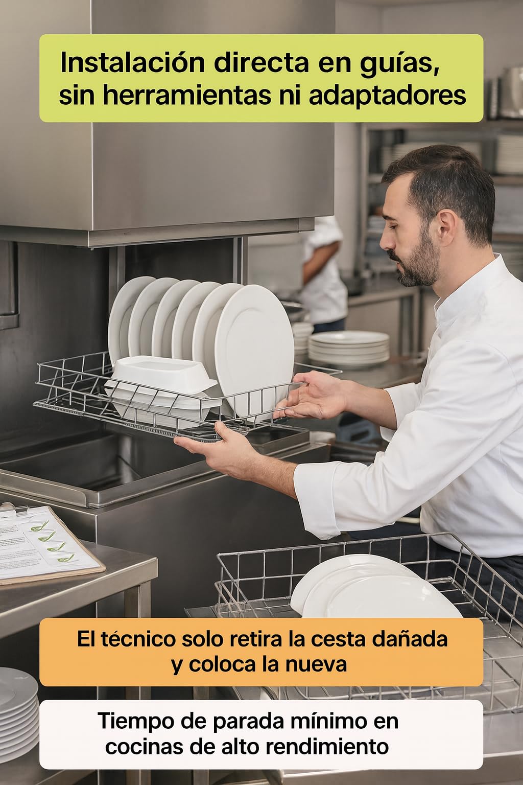 Cesta Platos Abierta 500x550x105 Metalica Lavavajillas Industrial 50x55 Compatible Con Jemi GS82 GS83 GS100 GS102 Repuesto 3502050 Cesto Platos Profesional Hosteleria y Bares