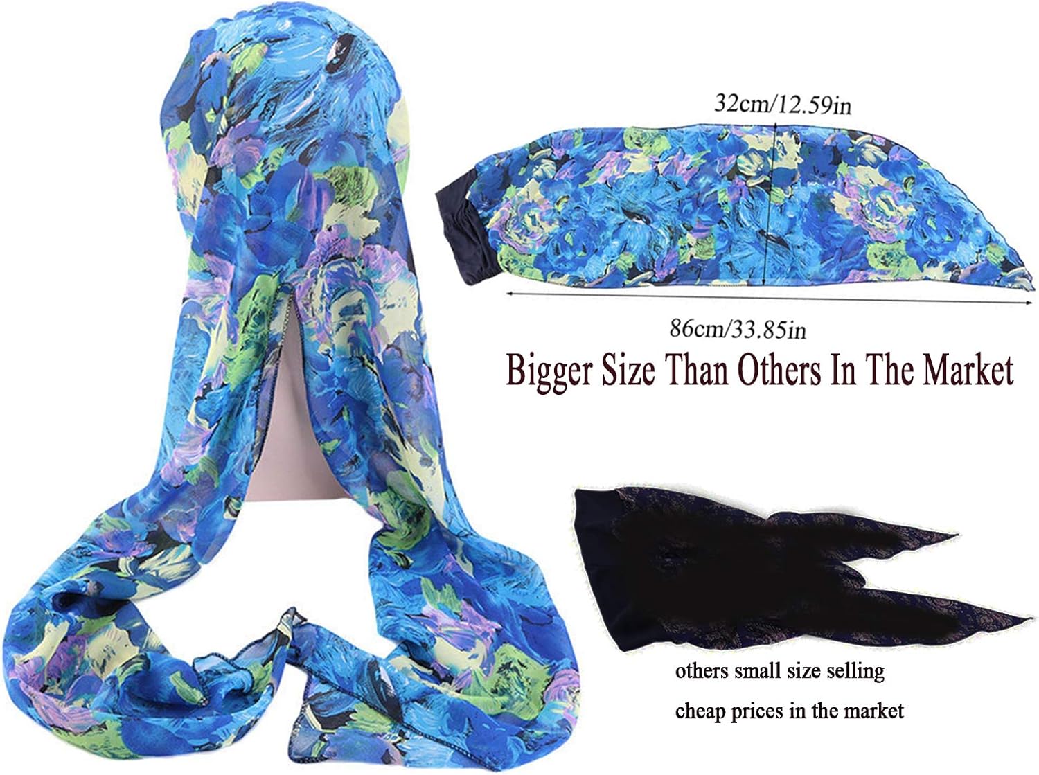 Headwear for Women Sleep Beanie Head Scarf for Bald Wraps Cancer Hats Turbans - Image 3