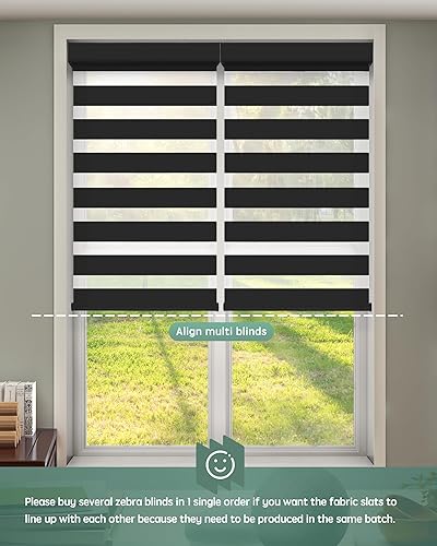 Miniatura 18 de Yoolax Persianas motorizadas con control remoto, persianas motorizadas de cebra compatibles con Alexa, persianas motorizadas de privacidad, 70%