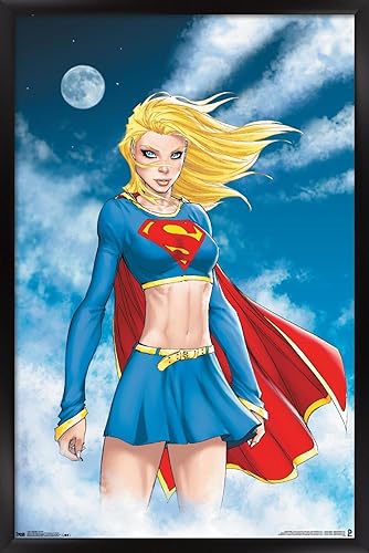 Miniatura 8 de Trends International DC Comics - Póster de pared de Supergirl - Nubes, 14.725 x 22.375 pulgadas, versión enmarcada de madera de granero